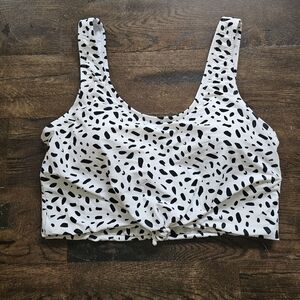 Black and White Polka Dot Women's Swim Top